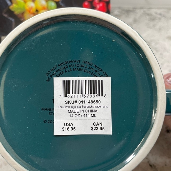 Starbucks 2024 Dark Blue Flora Hearts
Ceramic Mug. Iridescent sheen. NWT! - Picture 9 of 9